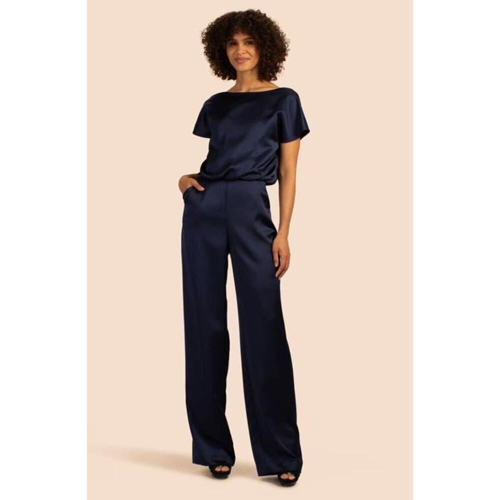 Trina Turk Navy Amuse JumpSuit Paint Suit 2 NWT $298